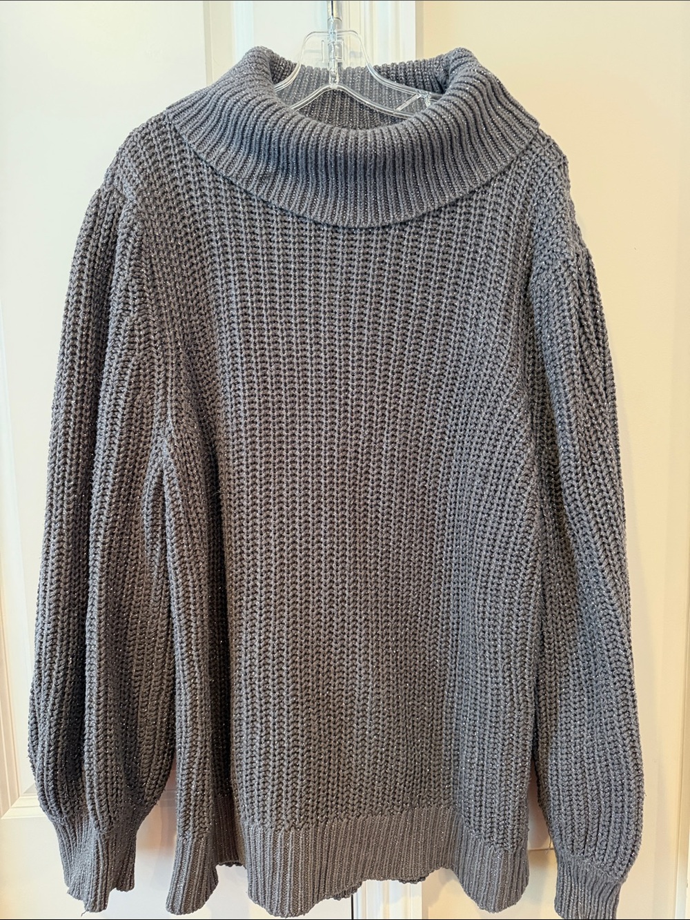Alfani Gray Chunky Ribbed Turtleneck Sweater